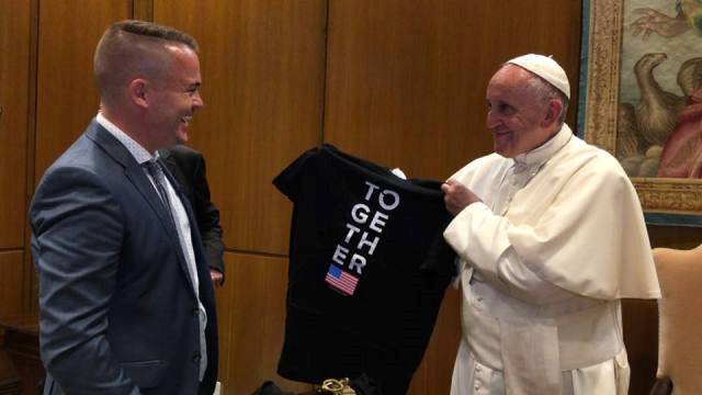Nick Hall with Pope